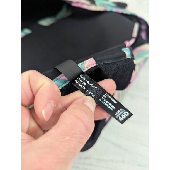 Torrid Active High Impact Sports‎ Bra women's 46D black Tropical floral zipper - Picture 6 of 7